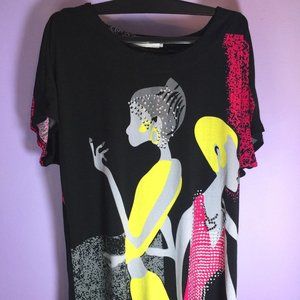 Long Loose T Shirt Colourful Casual Light Comfy